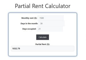 Partial Rent Calculator