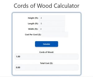 Cords of Wood Calculator