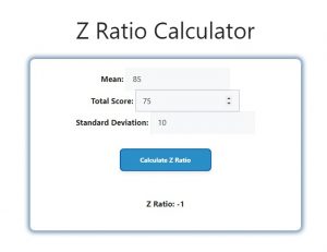 Z Ratio Calculator