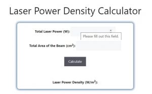 Laser Power Density Calculator