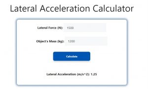 Lateral Acceleration Calculator