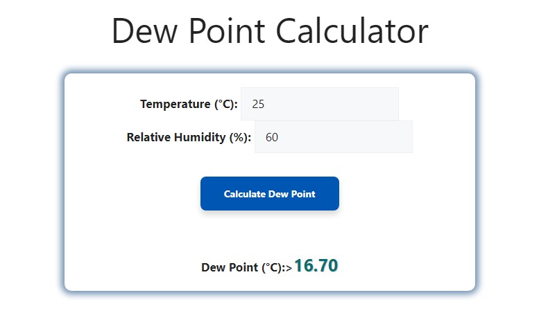 Dew Point Calculator - Savvy Calculator