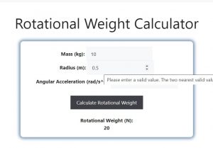 Rotational Weight Calculator