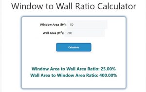 Window to Wall Ratio Calculator