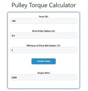 Pulley Torque Calculator