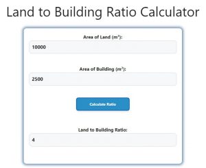 Land to Building Ratio Calculator