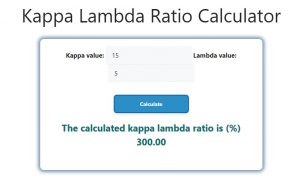 Kappa Lambda Ratio Calculator