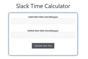 Slack Time Calculator