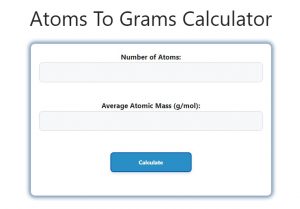 Atoms To Grams Calculator