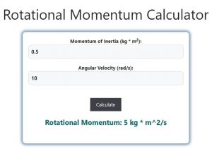 Rotational Momentum Calculator