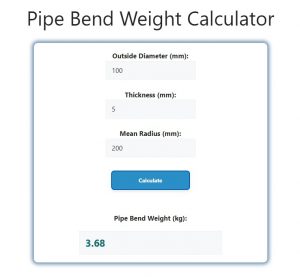 Pipe Bend Weight Calculator