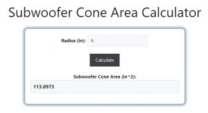 Subwoofer Cone Area Calculator