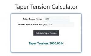 Taper Tension Calculator