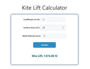 Kite Lift Calculator