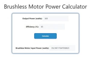 Brushless Motor Power Calculator