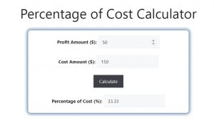 Percentage of Cost Calculator