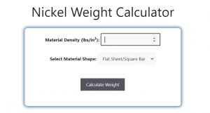 Nickel Weight Calculator