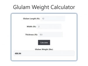 Glulam Weight Calculator