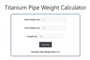 Titanium Pipe Weight Calculator