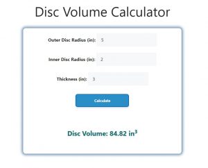 Disc Volume Calculator