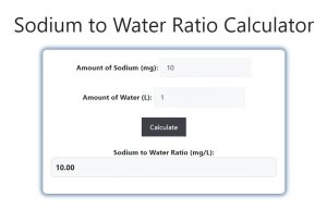 Sodium to Water Ratio Calculator