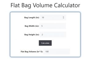 Flat Bag Volume Calculator