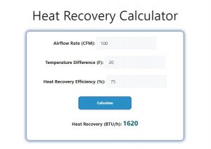 Heat Recovery Calculator