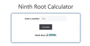 Ninth Root Calculator