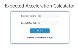 Expected Acceleration Calculator