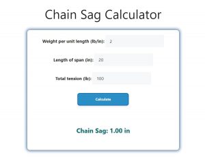 Chain Sag Calculator