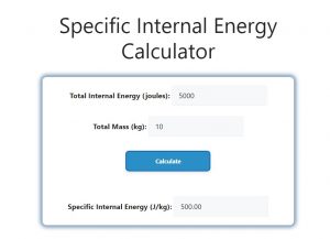 Specific Internal Energy Calculator