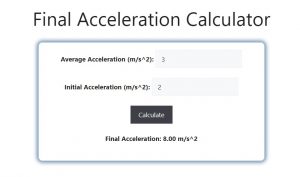 Final Acceleration Calculator