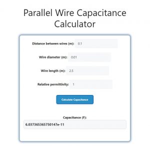 Parallel Wire Capacitance Calculator