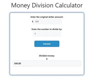 Money Division Calculator