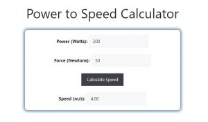 Power to Speed Calculator