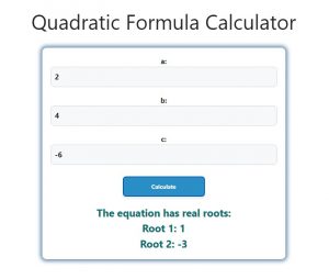 Quadratic Formula Calculator