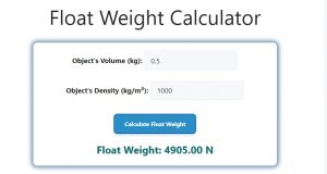 Float Weight Calculator