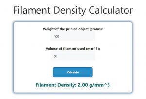 Filament Density Calculator