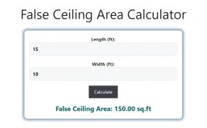 False Ceiling Area Calculator