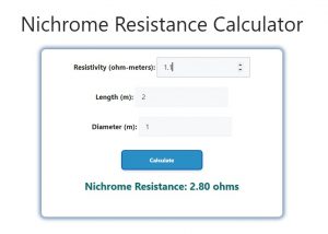 Nichrome Resistance Calculator