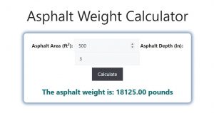 Asphalt Weight Calculator