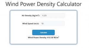 Wind Power Density Calculator