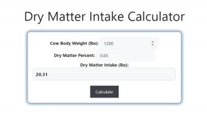 Dry Matter Intake Calculator