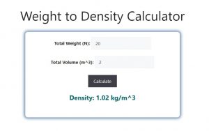 Weight to Density Calculator