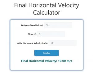 Final Horizontal Velocity Calculator