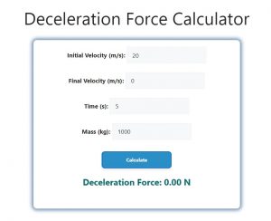 Deceleration Force Calculator