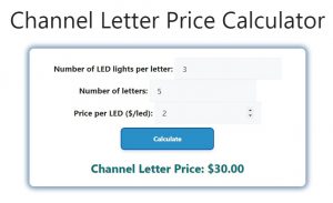 Channel Letter Price Calculator