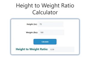 Height to Weight Ratio Calculator