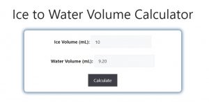 Ice to Water Volume Calculator