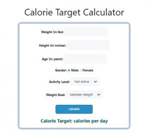 Calorie Target Calculator